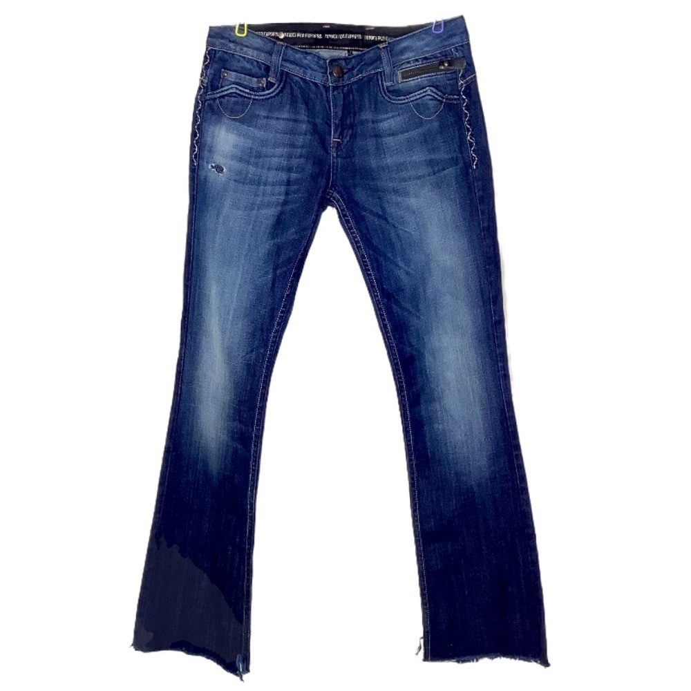 Rerock for Express Dark Wash Embellished Bootcut Denim Jeans 6/28